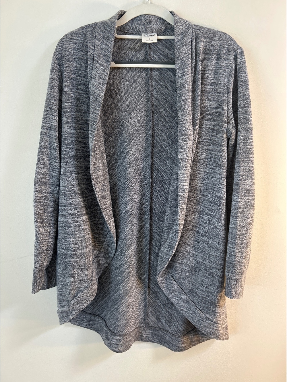 Soma Gray Open Front Cardigan Sweater Size Small